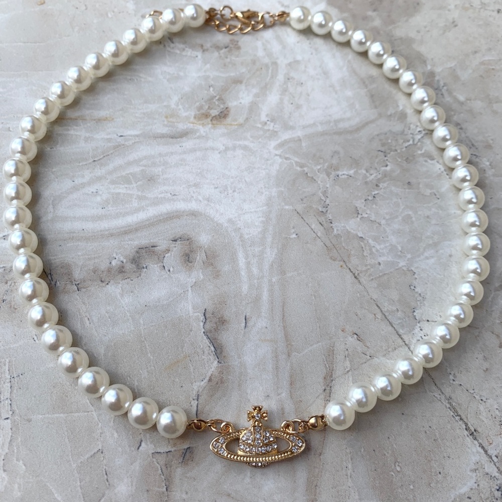 Pearl Saturn Necklace